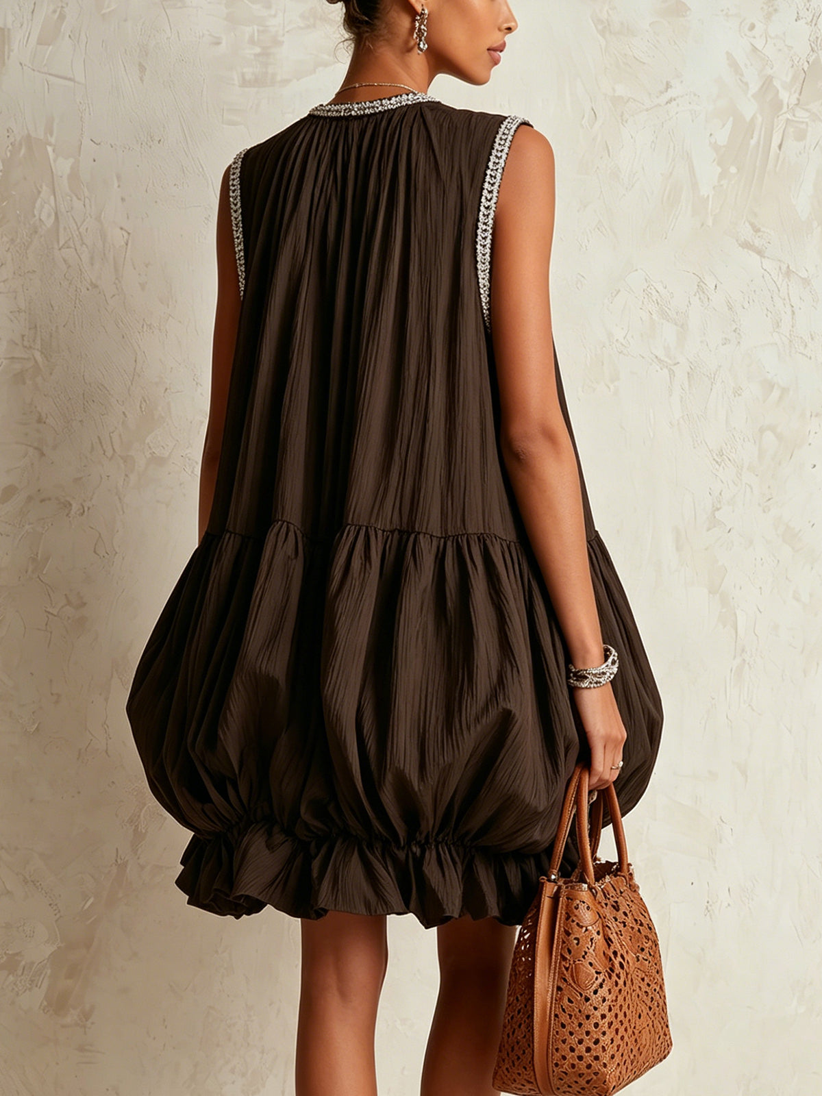 Colette™ | Puff Hem Sleeveless Mini Dress