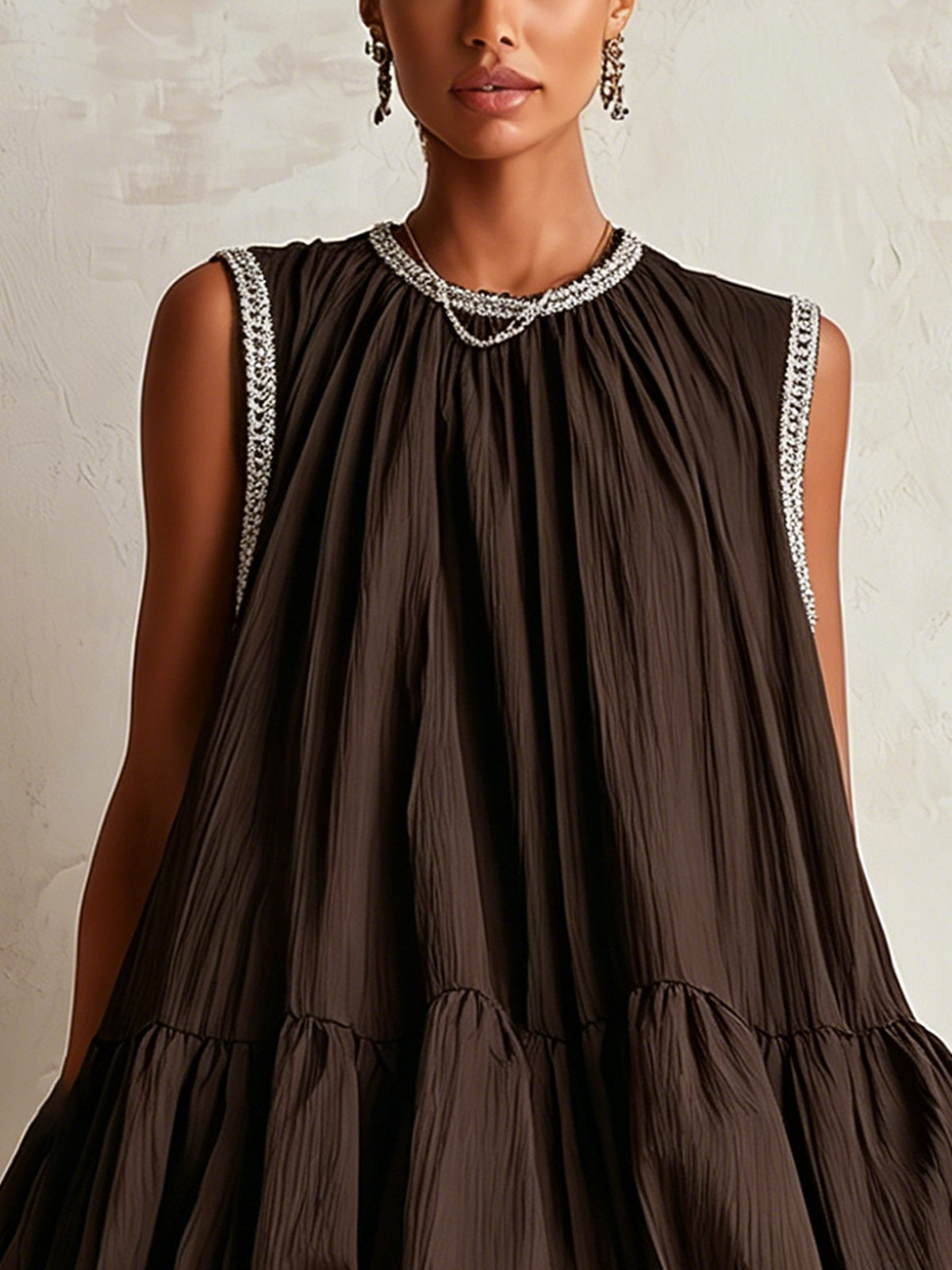 Colette™ | Puff Hem Sleeveless Mini Dress