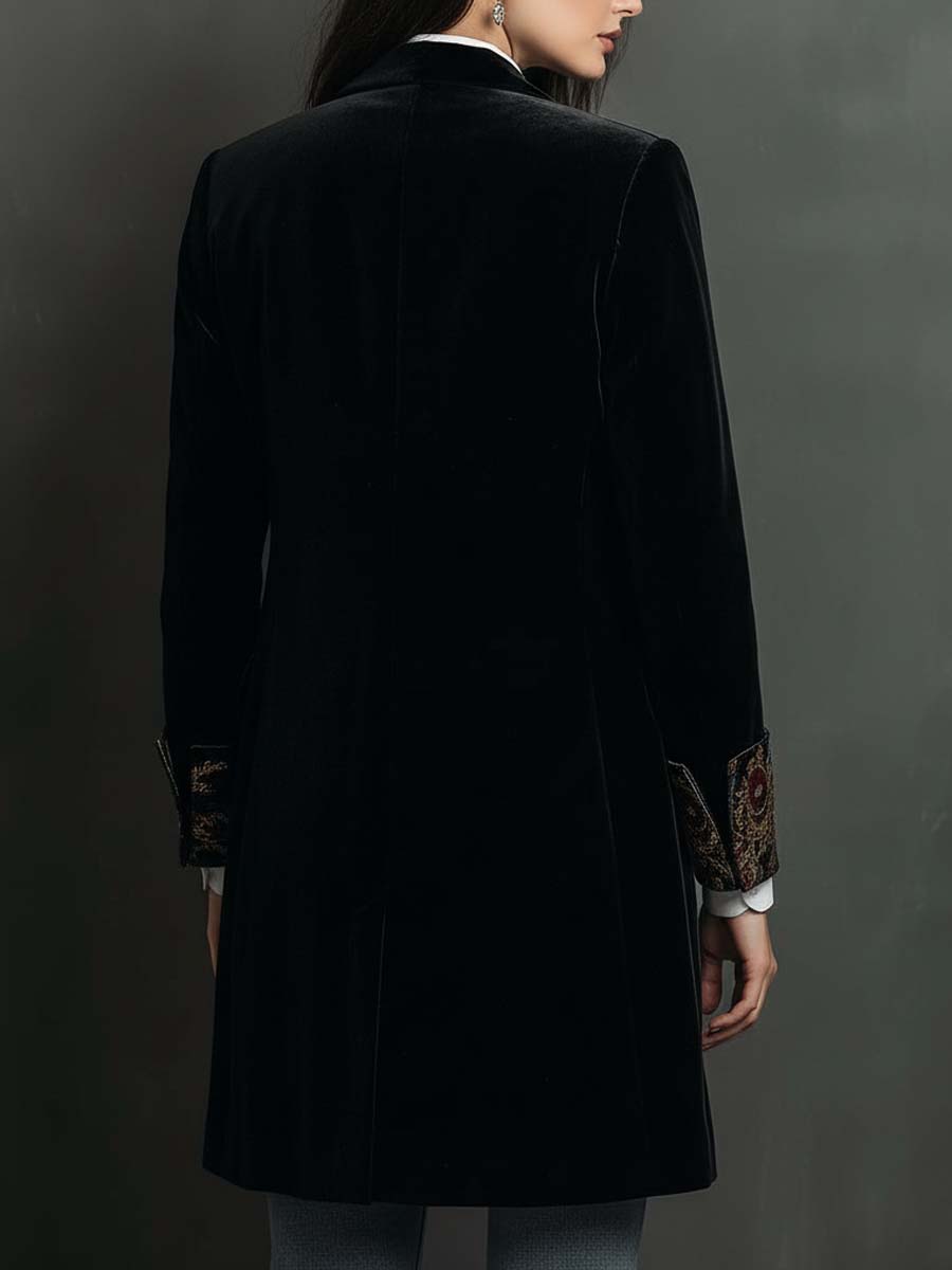 Belladonna™ | Baroque Embroidered Black Longline Blazer