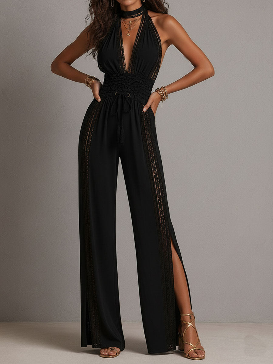 Bianca™ | Flowy Halter Evening Jumpsuit