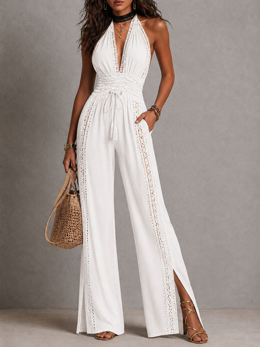 Bianca™ | Flowy Halter Evening Jumpsuit