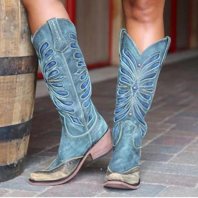 Grace™ | Western Cutout Knee-High Boots