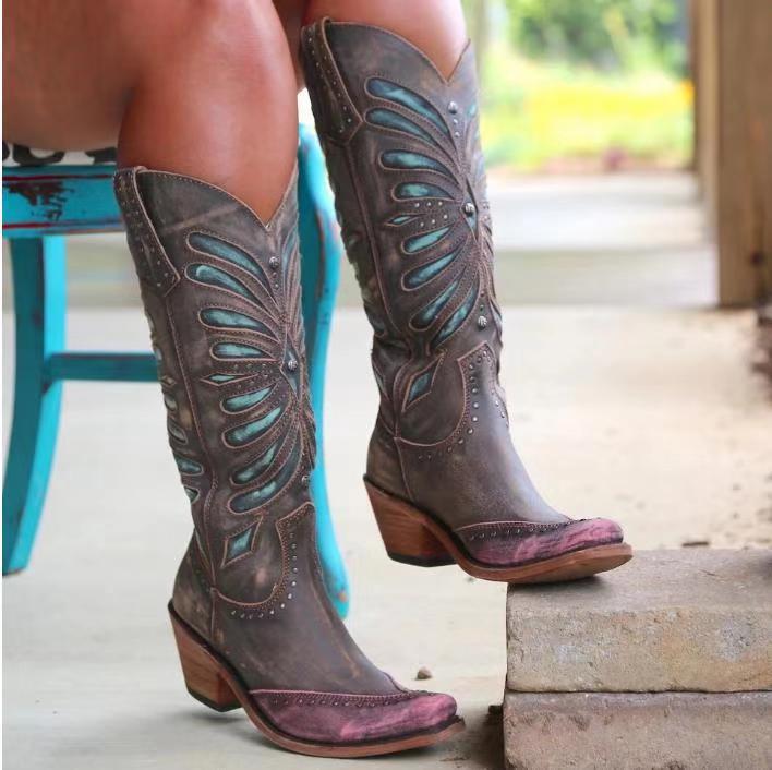 Grace™ | Western Cutout Knee-High Boots