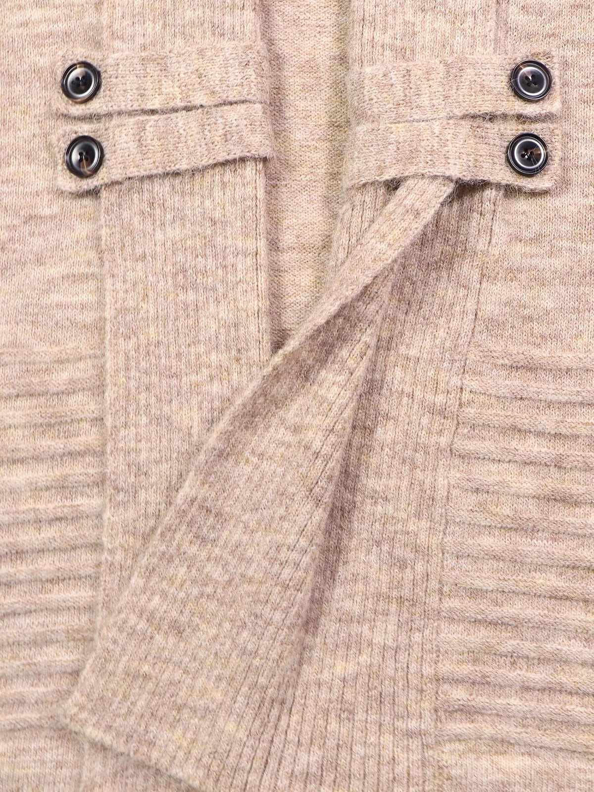 Harlow™ | Oatmeal Ribbed Button-Tab Cardigan