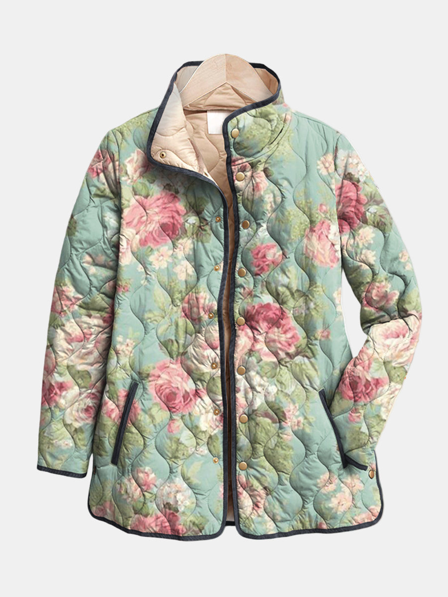 Carys™ | Women's Retro Floral Patterned Quilted Jacket