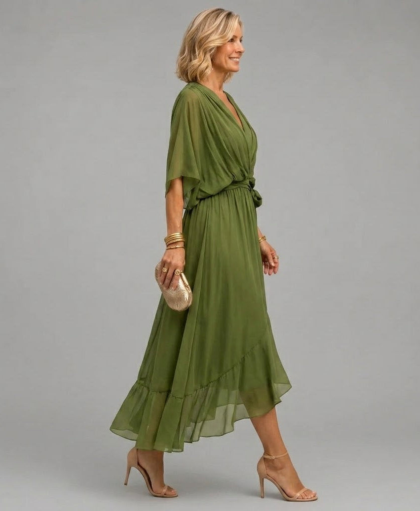 Eliana™ | Flowing Wrap Midi Dress
