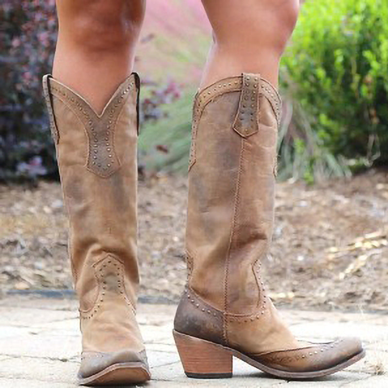 Evelyn™ | Minimalist Western Knee-High Boots