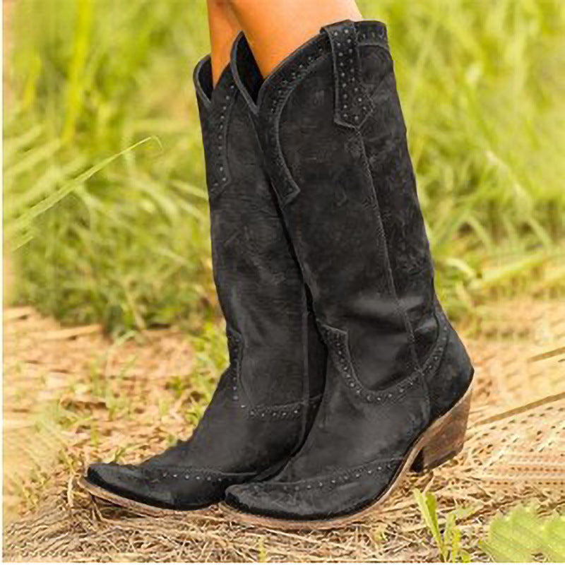 Evelyn™ | Minimalist Western Knee-High Boots