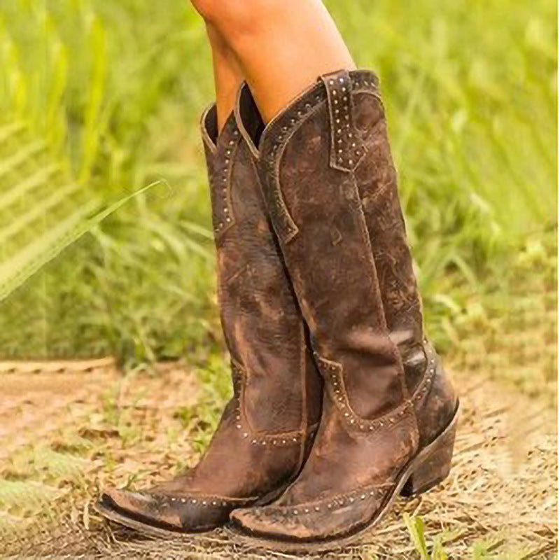 Evelyn™ | Minimalist Western Knee-High Boots