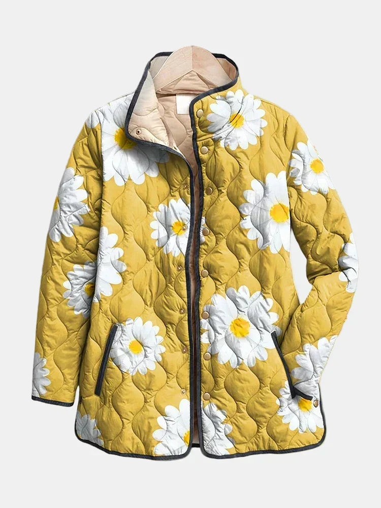 Nellie™ | Sunny Daisy Quilted Longline Jacket
