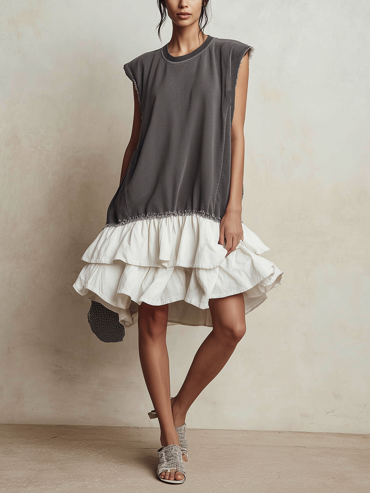 Ilara™ | Color-Block Ruffle Hem Vacation Dress