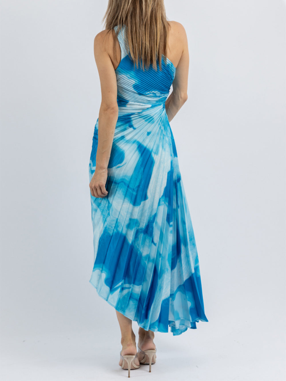 Marina™ | Ocean Wave One-Shoulder Midi Dress