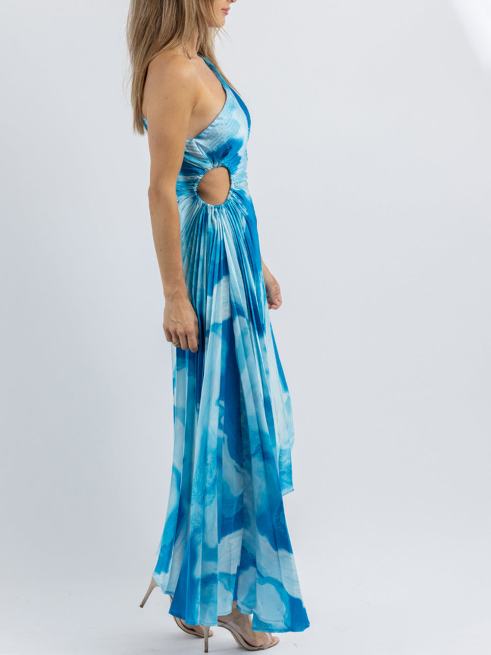 Marina™ | Ocean Wave One-Shoulder Midi Dress