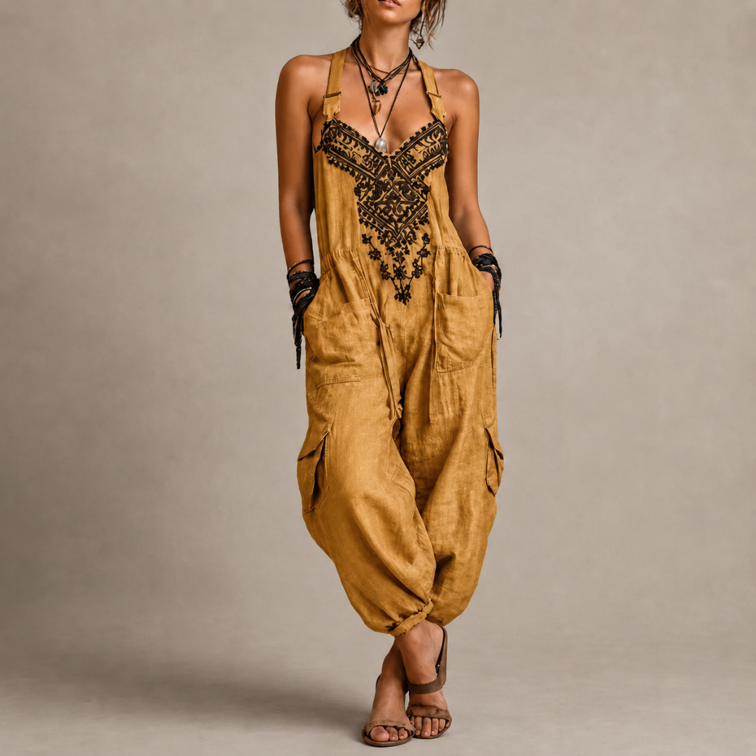 Sahara™ | Embroidered Bohemian Harem Jumpsuit