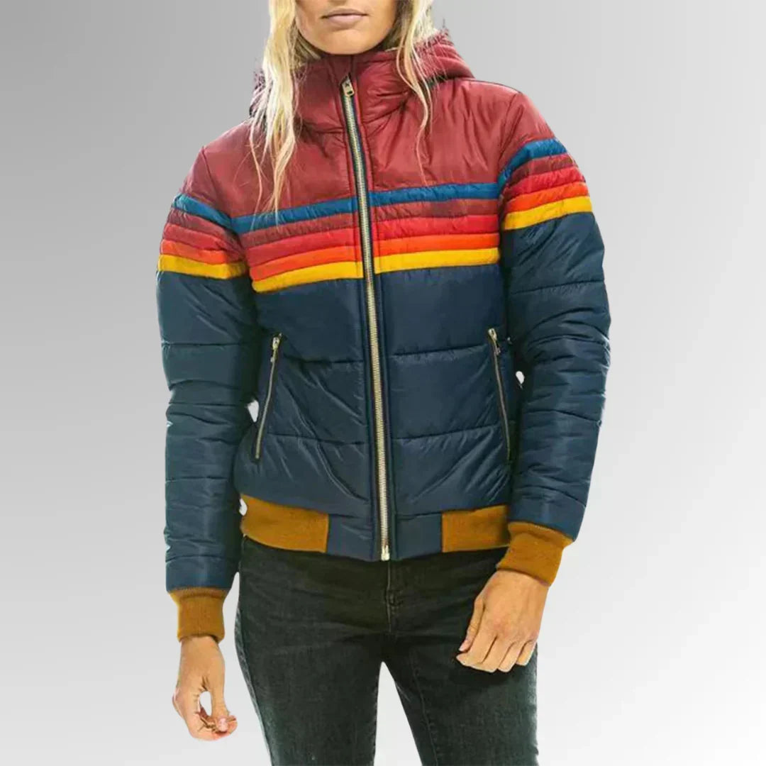 Sierra™ | Retro Stripe Quilted Puffer Jacket
