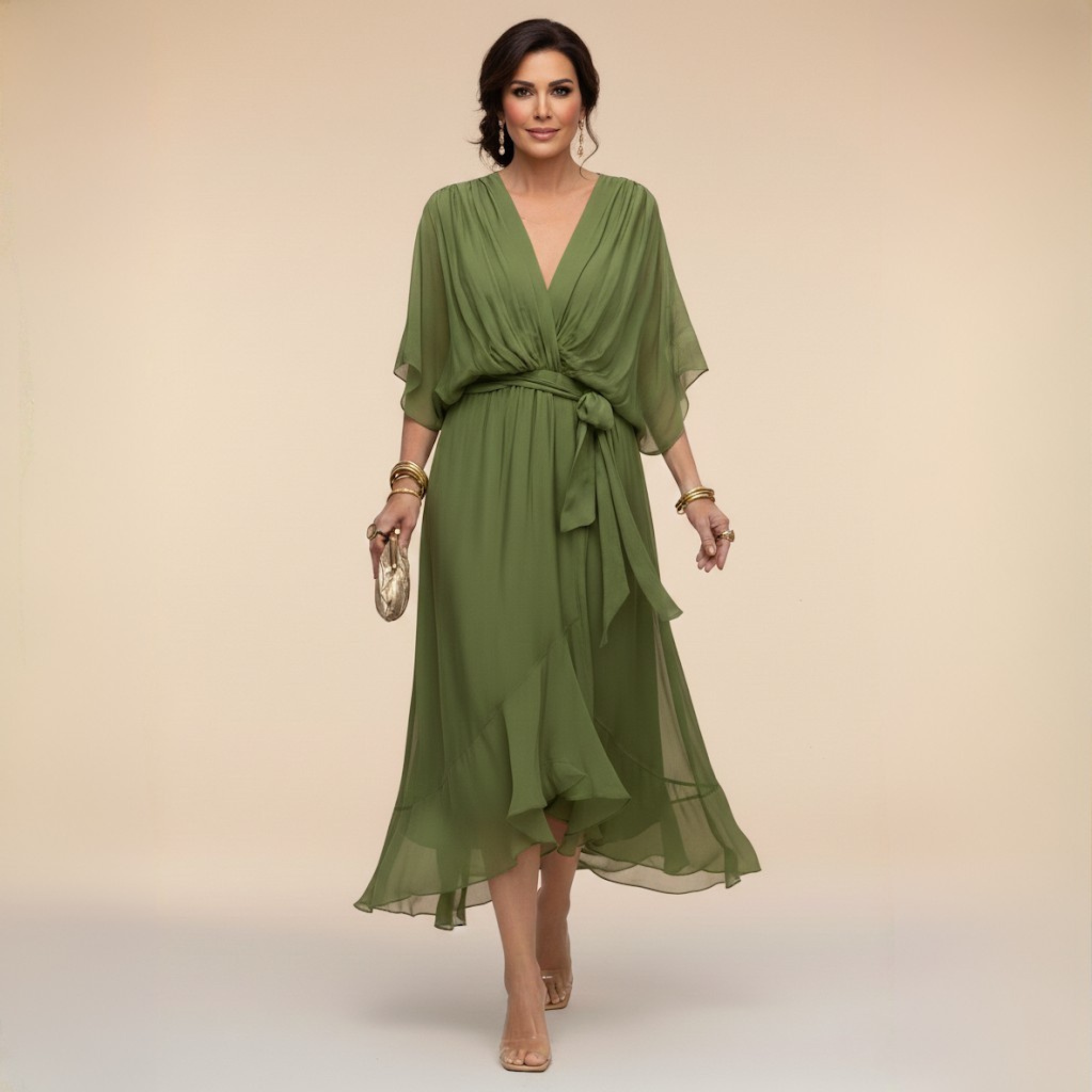 Eliana™ | Flowing Wrap Midi Dress