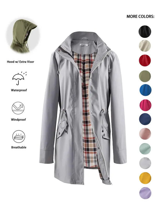 Pringe™ | Drawstring Hooded Longline Trench Coat