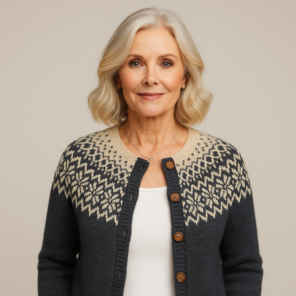 Mabel™ | Fair Isle Button-Front Knit Cardigan