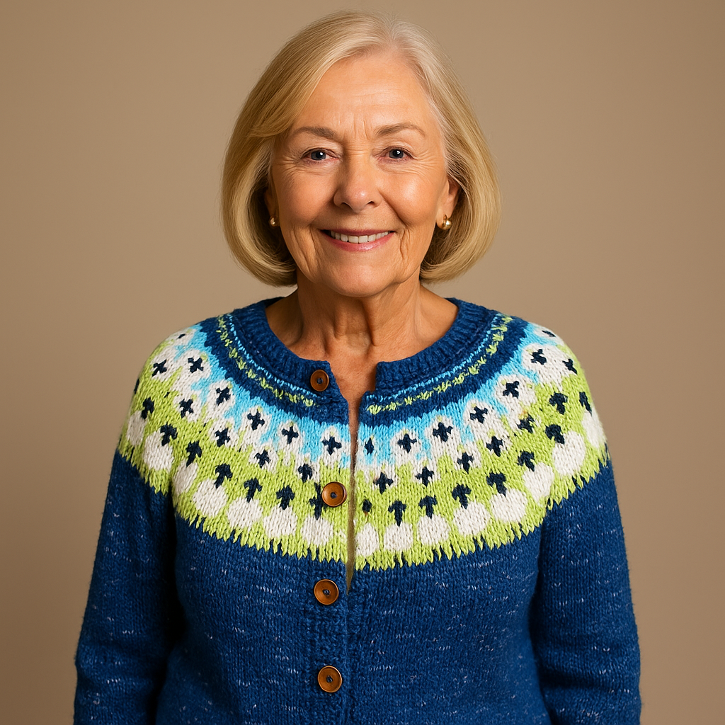 Fiona™ | Nordic Fair Isle Button-Front Cardigan