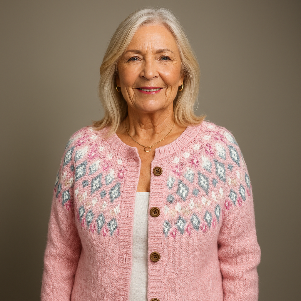 Rosalie™ | Nordic Floral Button-Front Cardigan