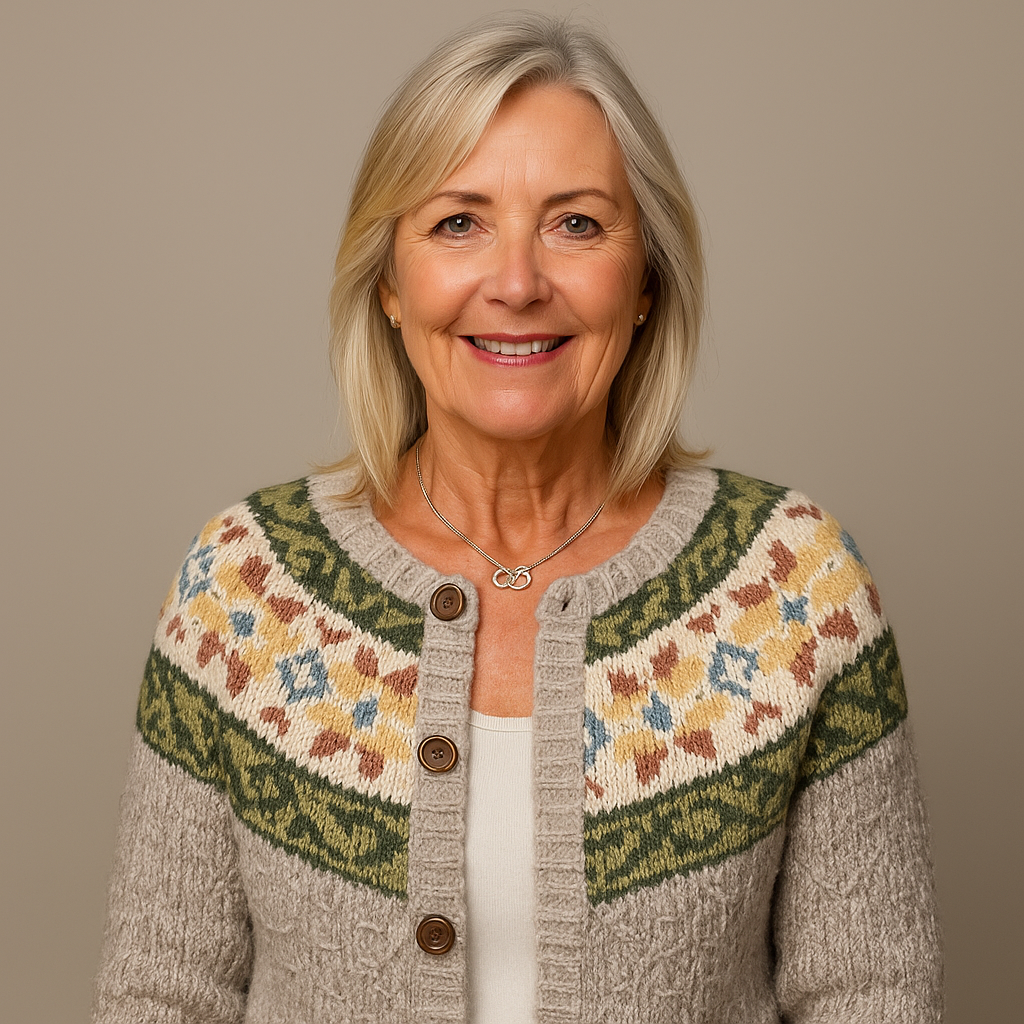 Edith™ | Nordic Floral Button-Front Cardigan