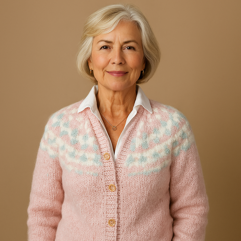 Astrielle™ | Nordic Yoke Button-Front Cardigan