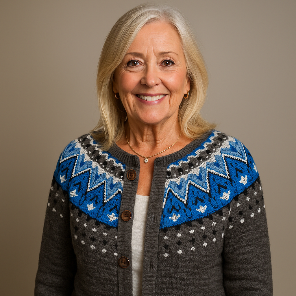 Elvira™ | Nordic Fair Isle Button-Front Cardigan