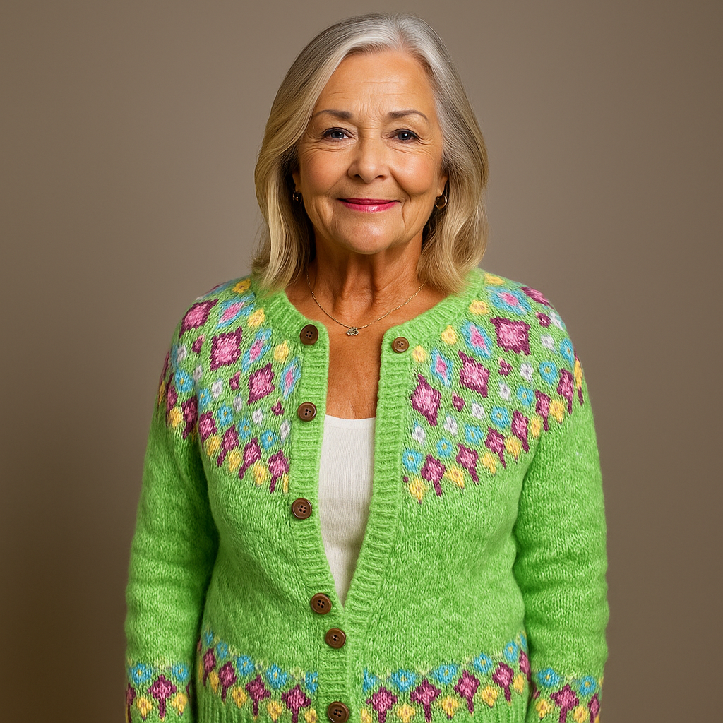 Millie™ | Nordic Floral Button-Front Cardigan