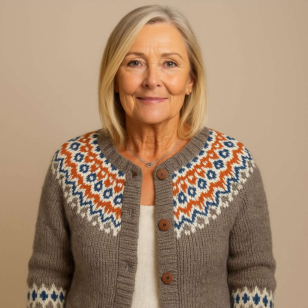 Clara™ | Nordic Fair Isle Button-Front Cardigan