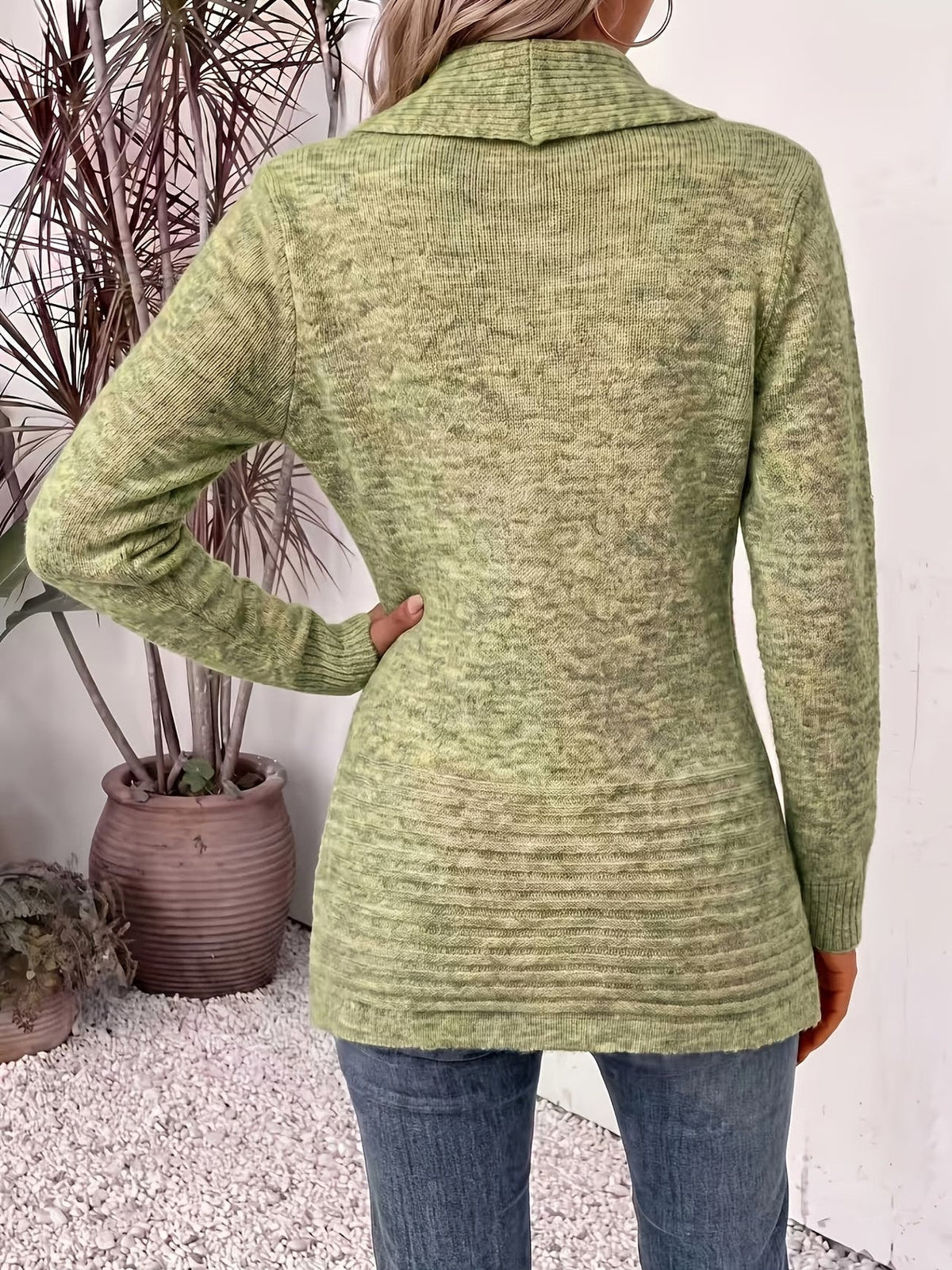 Tessa™ | Ribbed Button-Tab Longline Cardigan