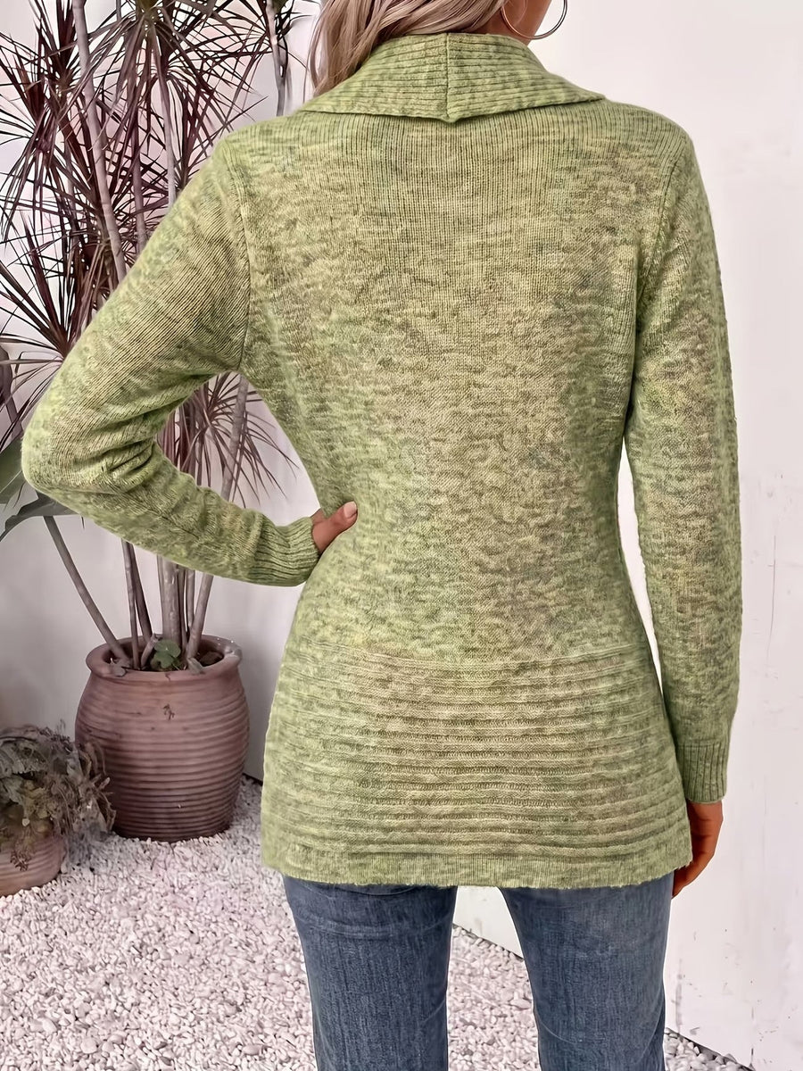 Tessa™ | Ribbed Button-Tab Longline Cardigan