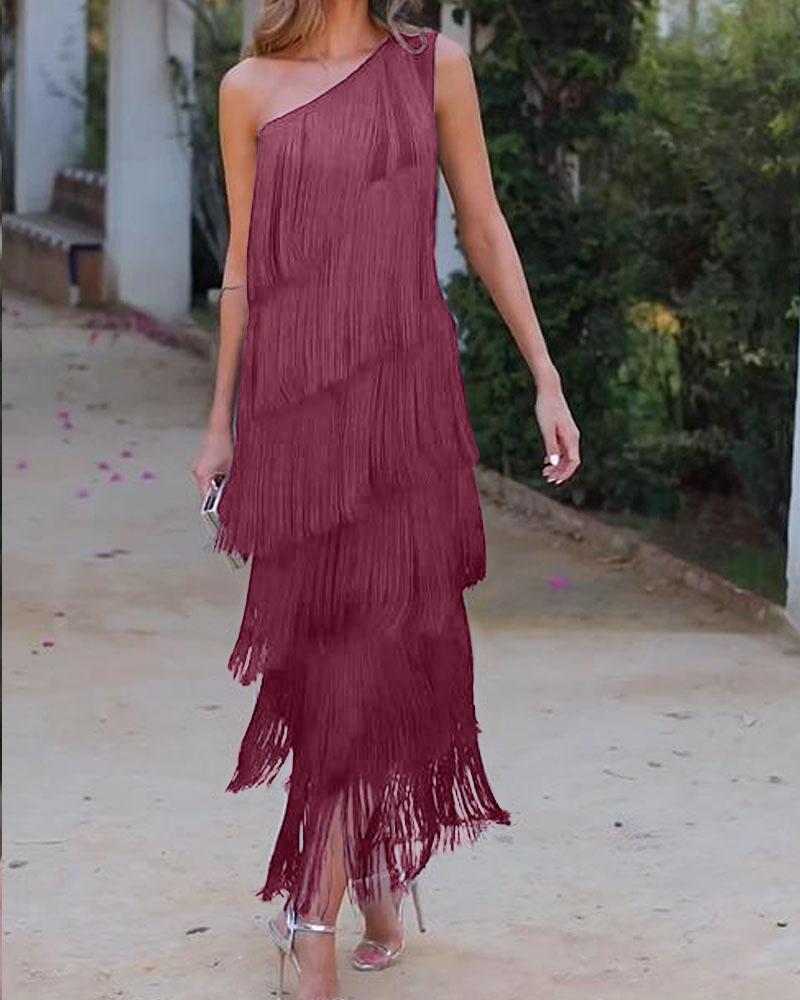 Noelle™ | Luxe Fringe Evening Dress