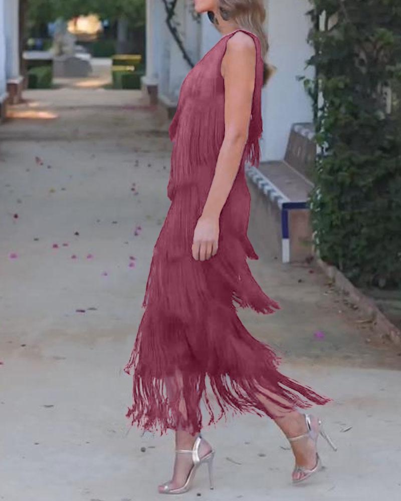 Noelle™ | Luxe Fringe Evening Dress