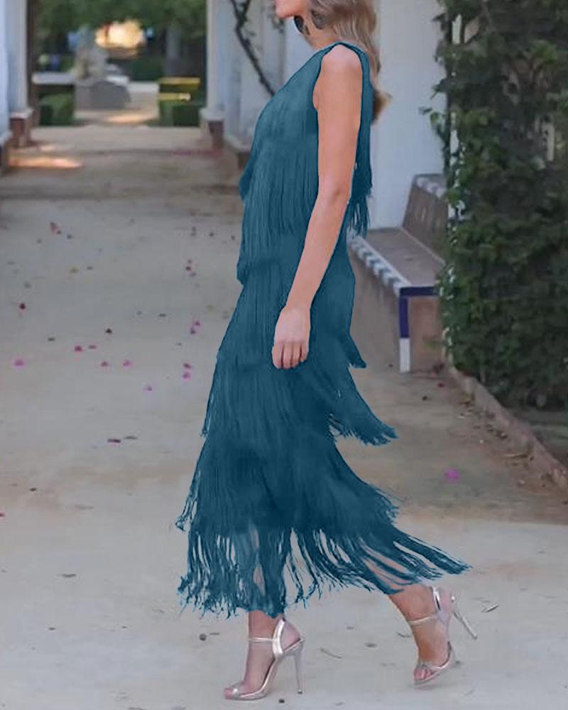 Noelle™ | Luxe Fringe Evening Dress