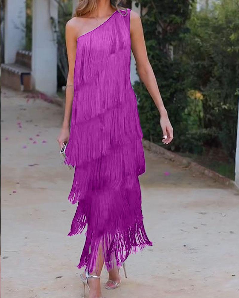 Noelle™ | Luxe Fringe Evening Dress