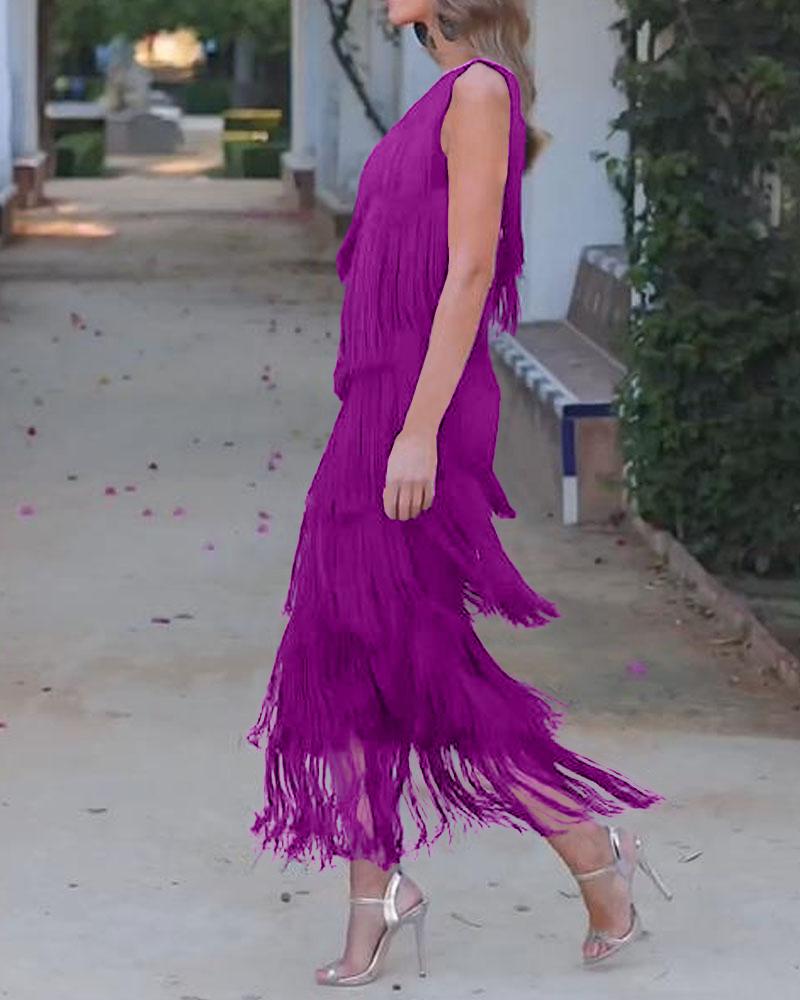 Noelle™ | Luxe Fringe Evening Dress