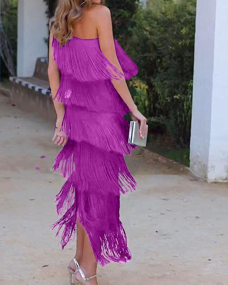 Noelle™ | Luxe Fringe Evening Dress