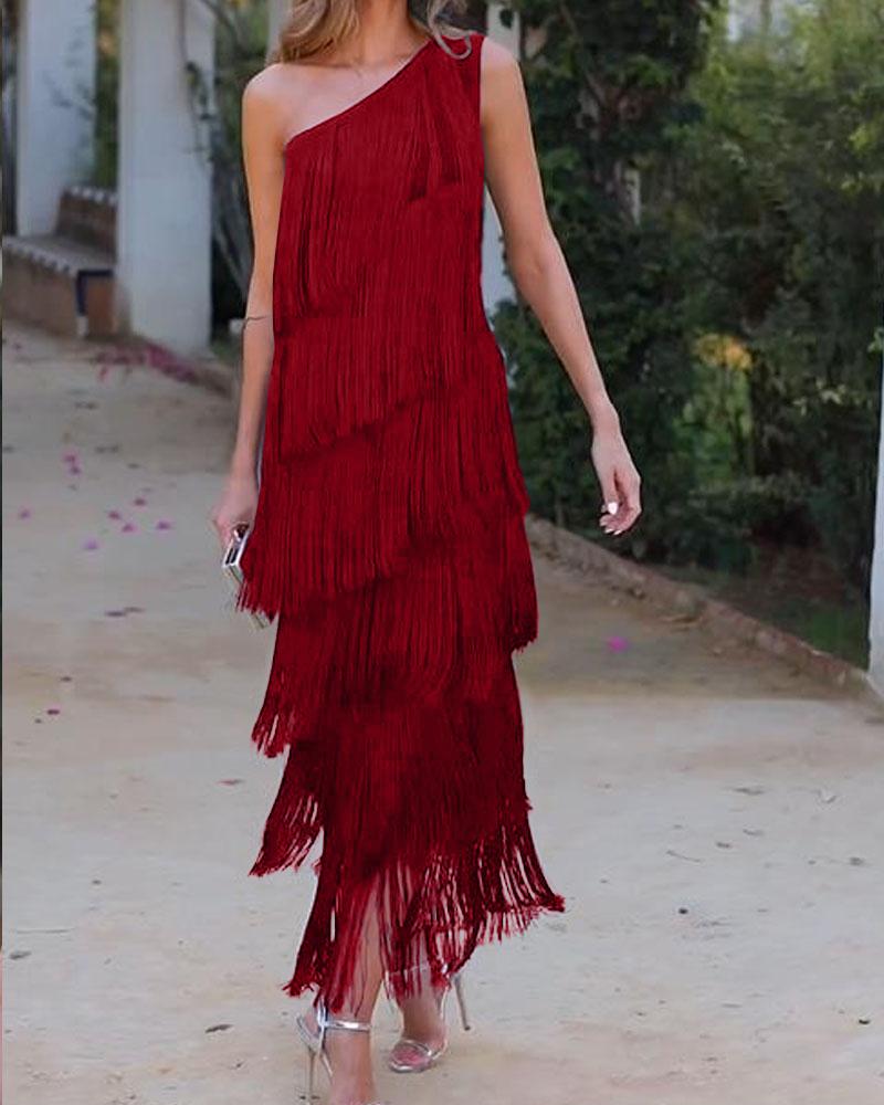 Noelle™ | Luxe Fringe Evening Dress
