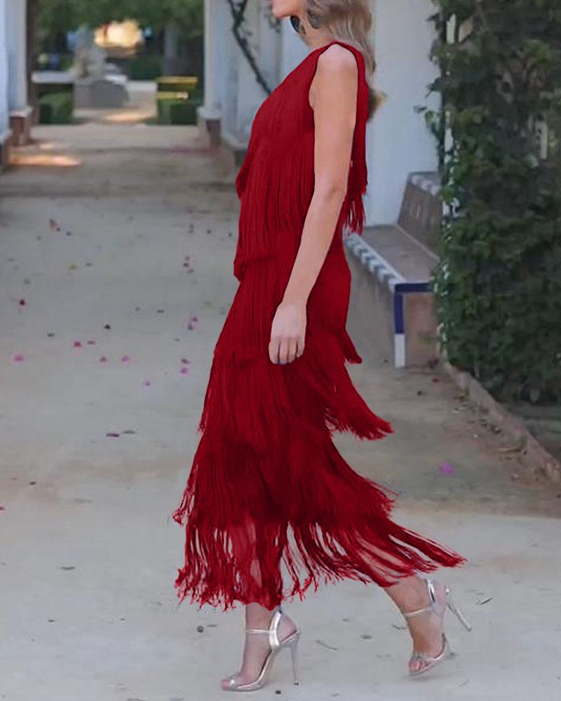 Noelle™ | Luxe Fringe Evening Dress