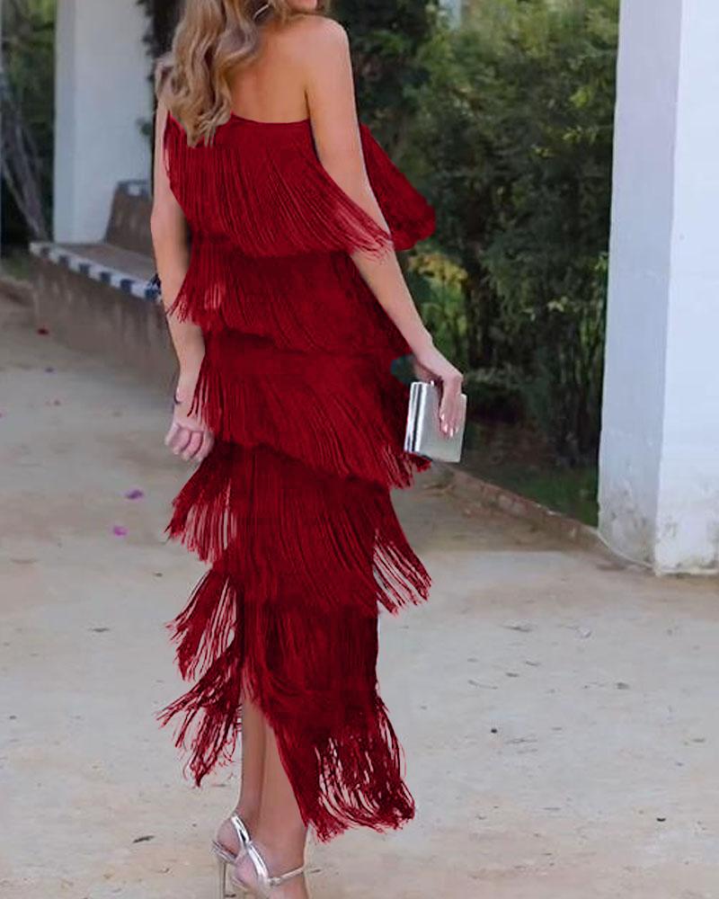 Noelle™ | Luxe Fringe Evening Dress