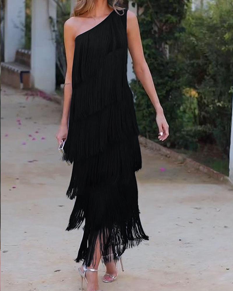 Noelle™ | Luxe Fringe Evening Dress