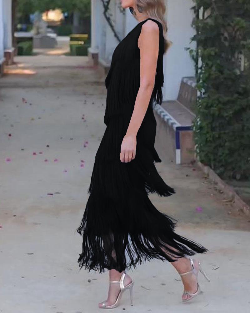Noelle™ | Luxe Fringe Evening Dress