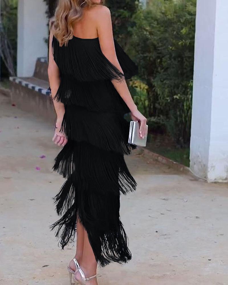 Noelle™ | Luxe Fringe Evening Dress