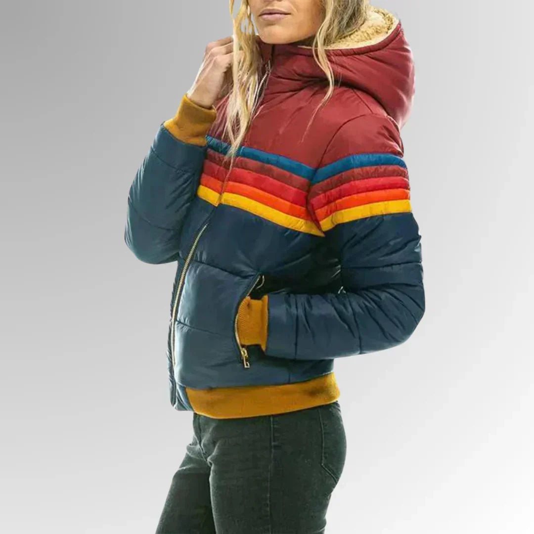 Sierra™ | Retro Stripe Quilted Puffer Jacket