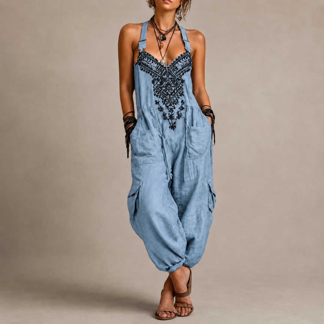 Sahara™ | Embroidered Bohemian Harem Jumpsuit