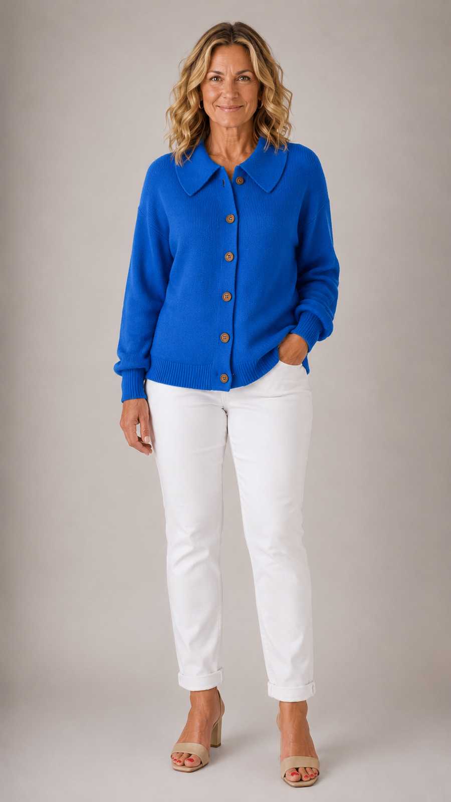 Amara™ | Women's Classic Collared Knit Cardigan