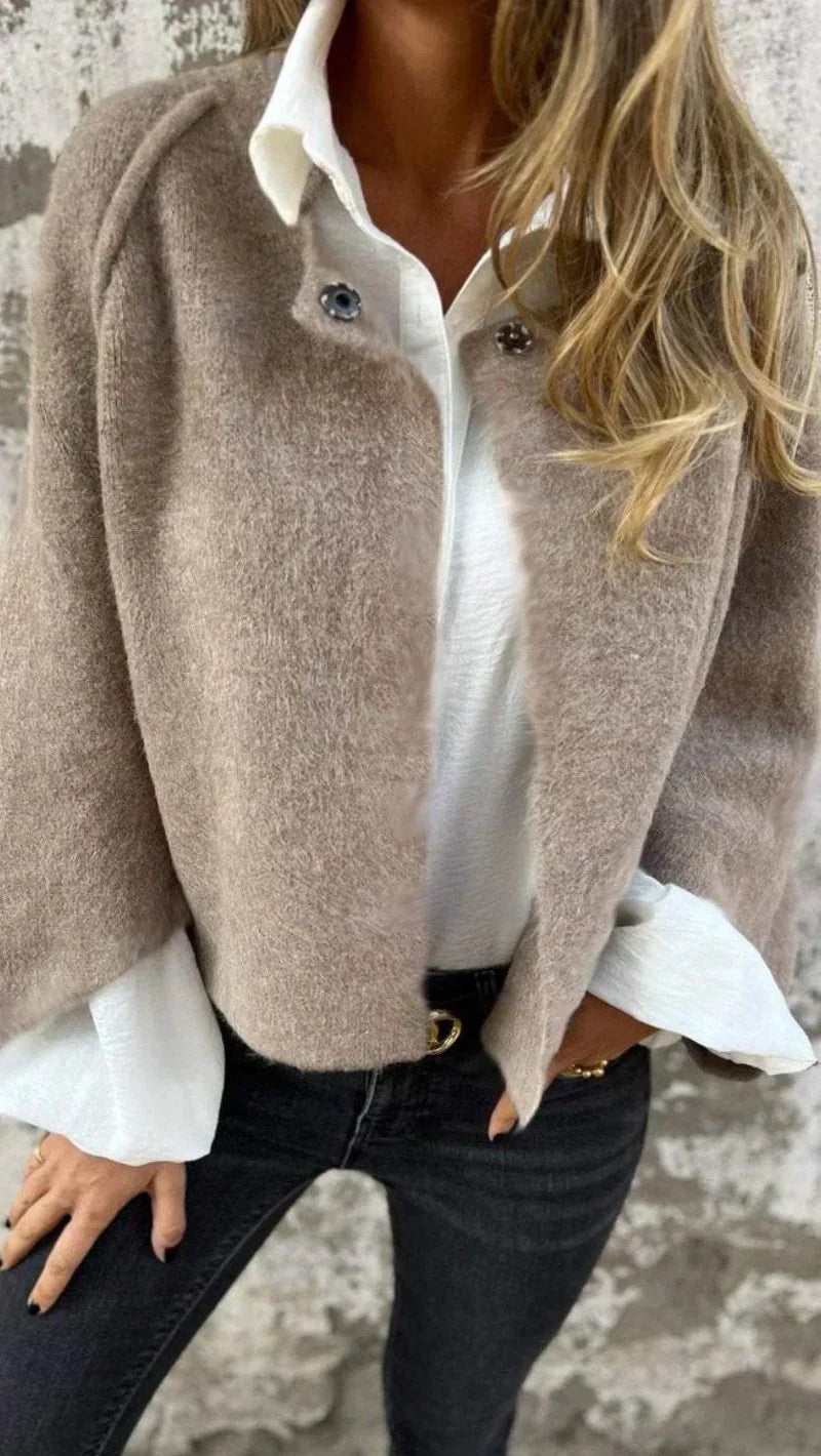 Noella™ | Elegant Cropped Soft Wool-Blend Coat
