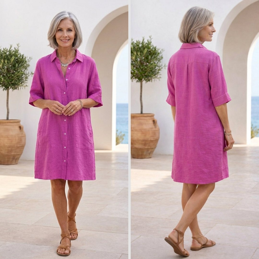 Madeline™ | Relaxed Linen Shirt Dress