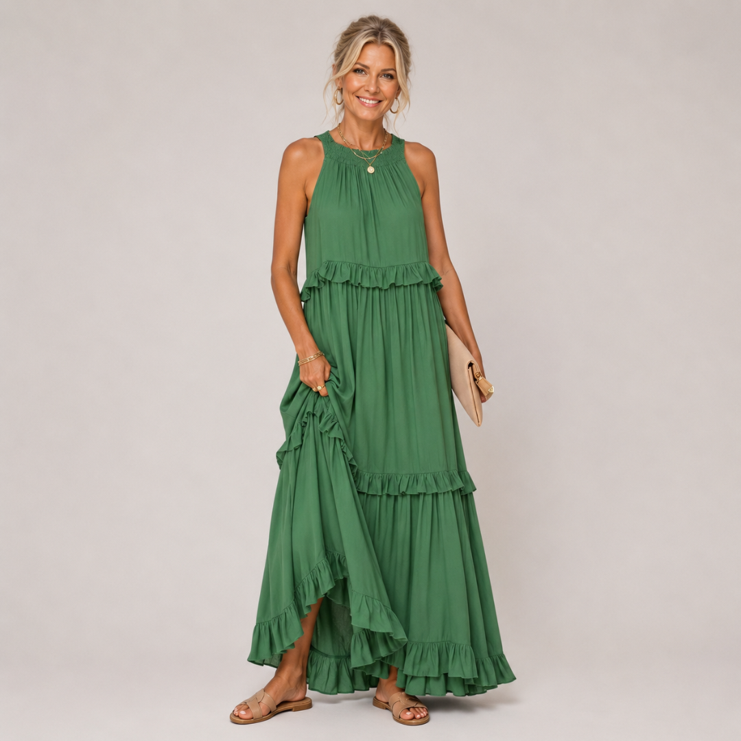 Genevieve™ | Flowing Ruffle Maxi Dress