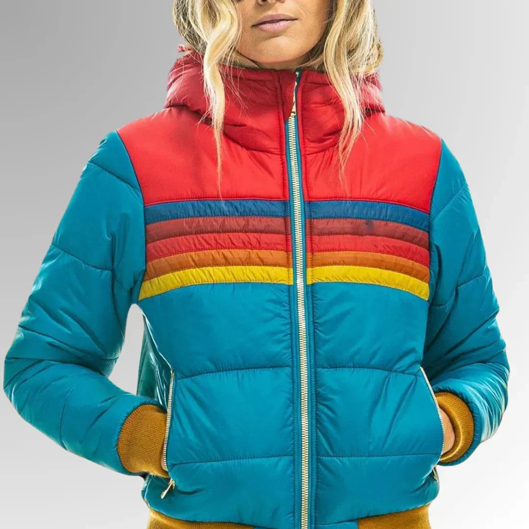 Sierra™ | Retro Stripe Quilted Puffer Jacket